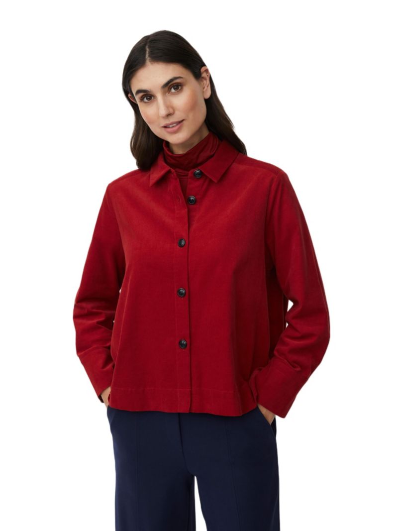 Women's Long Sleeve Collared Velvet Shirt