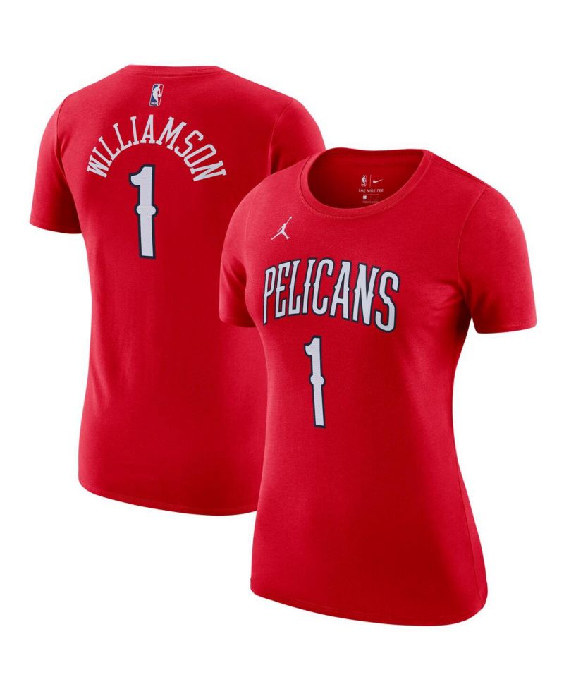Women's Zion Williamson Red New Orleans Pelicans Statement Edition Name & Number T-shirt