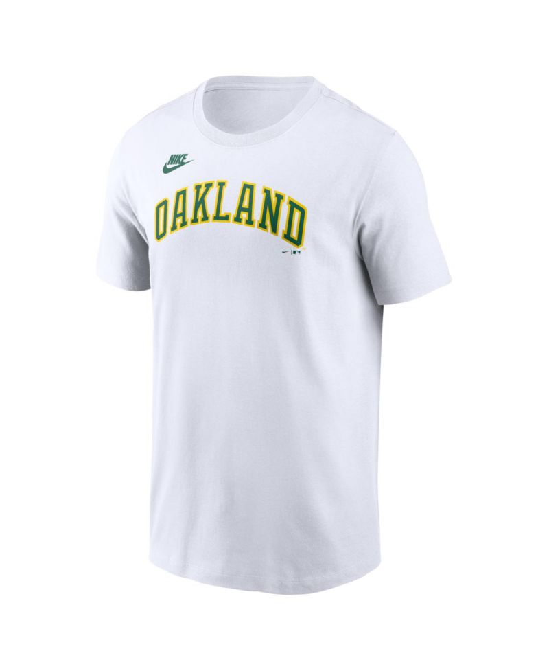 Men's White Oakland Athletics Cooperstown Collection Wordmark T-Shirt