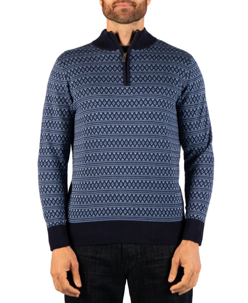 Men's Fairisle Quarter Zip Sweater