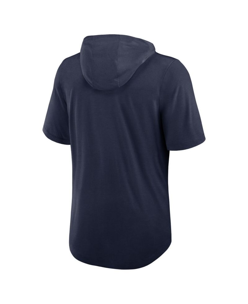 Men's Navy Tennessee Titans Lockup Tri-Blend Hoodie T-Shirt