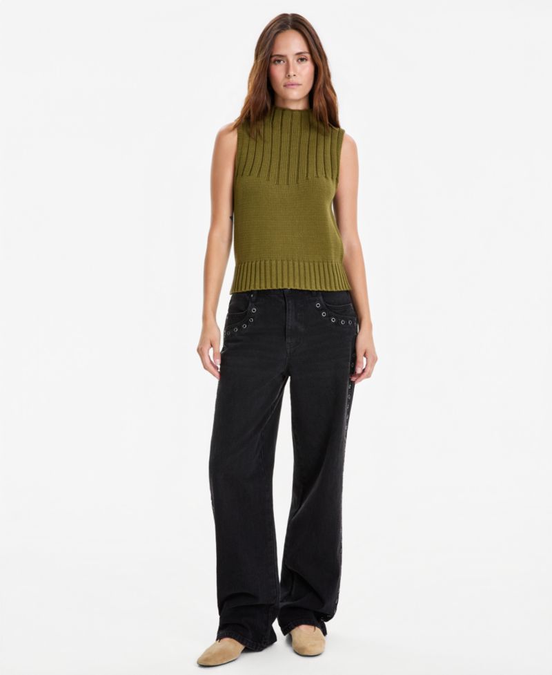 Women's Rib-Knit Mock-Neck Shell