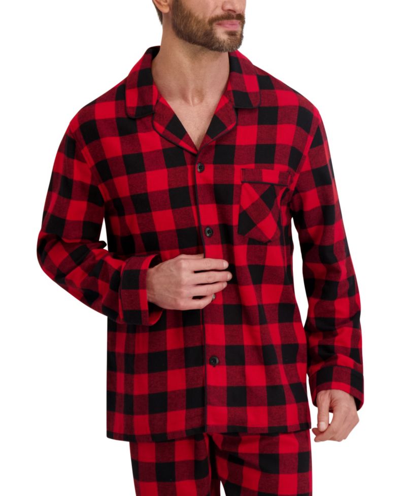 Men's Flannel Button Down Pajama Sleep Set