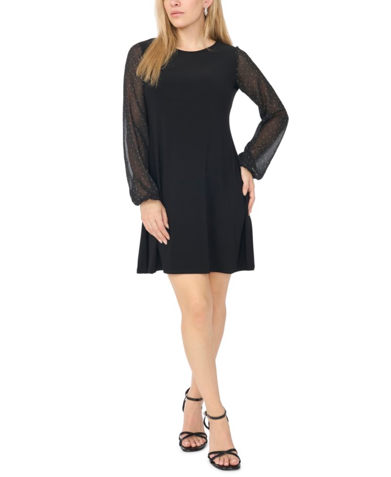 Petite Long-Sleeve Little Black Dress