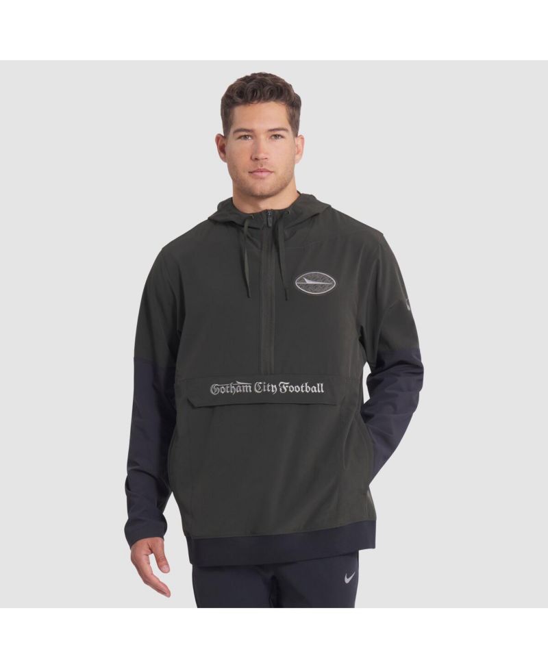 Men's Gotham Green New York Jets 2025 Rivalries Collection Sideline Anorak Half-Zip Hoodie Jacket