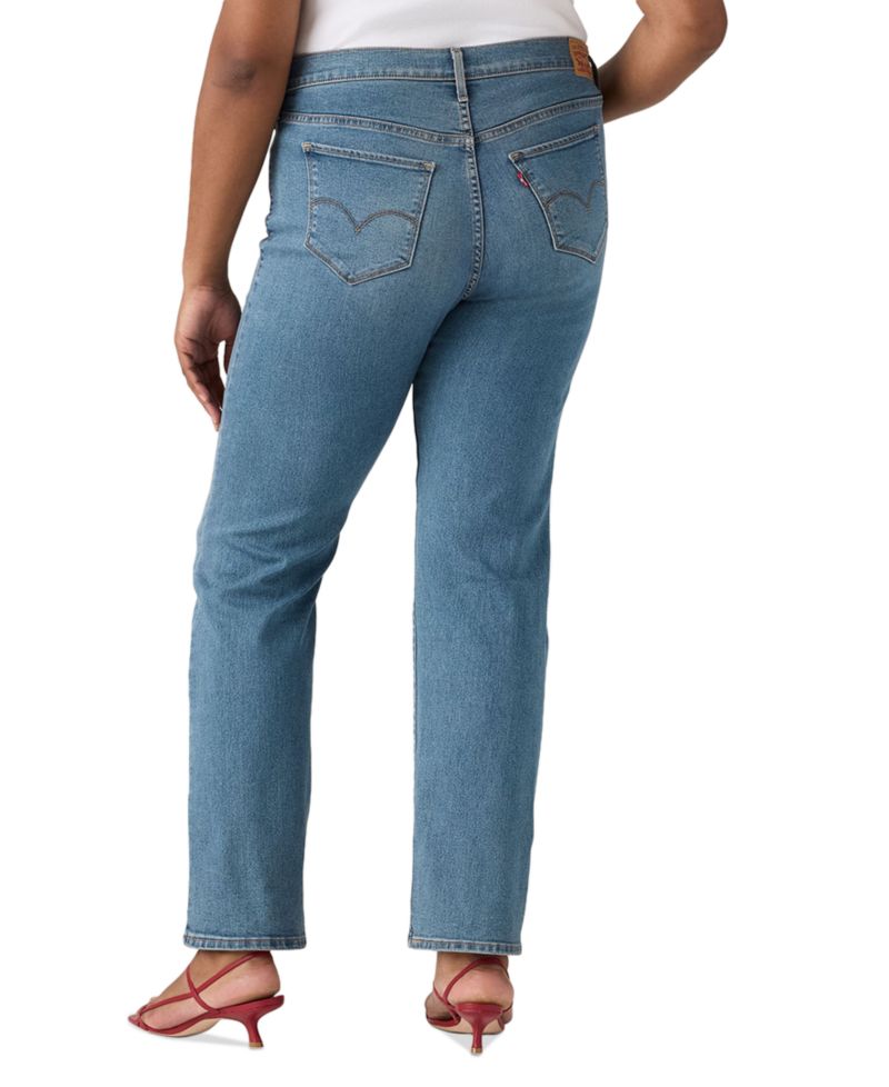 Trendy Plus Size 314 Mid-Rise Shaping Straight-Leg Jeans