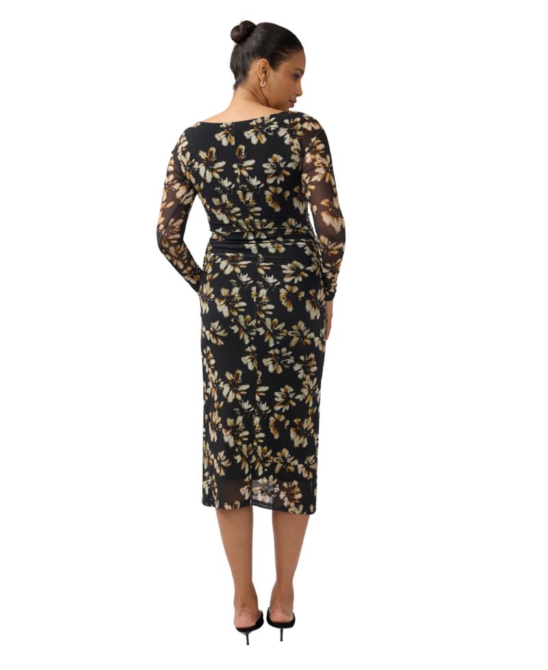 Maternity Long Sleeve Floral Midi Dress
