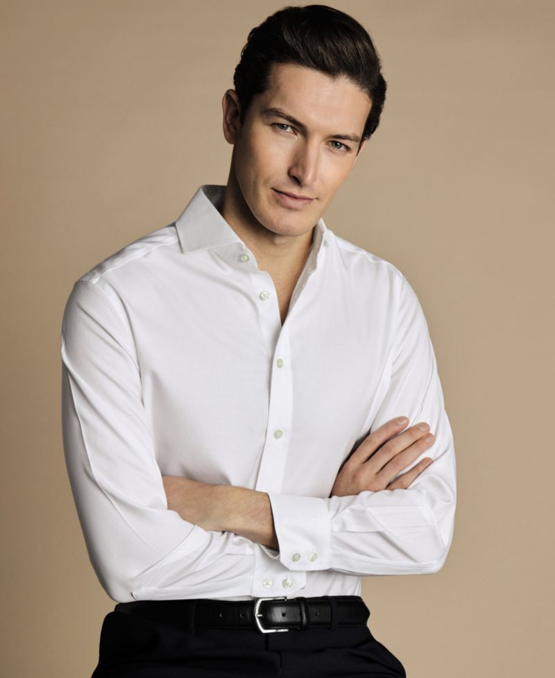 Men's Slim-Fit Twill Dress Shirt
