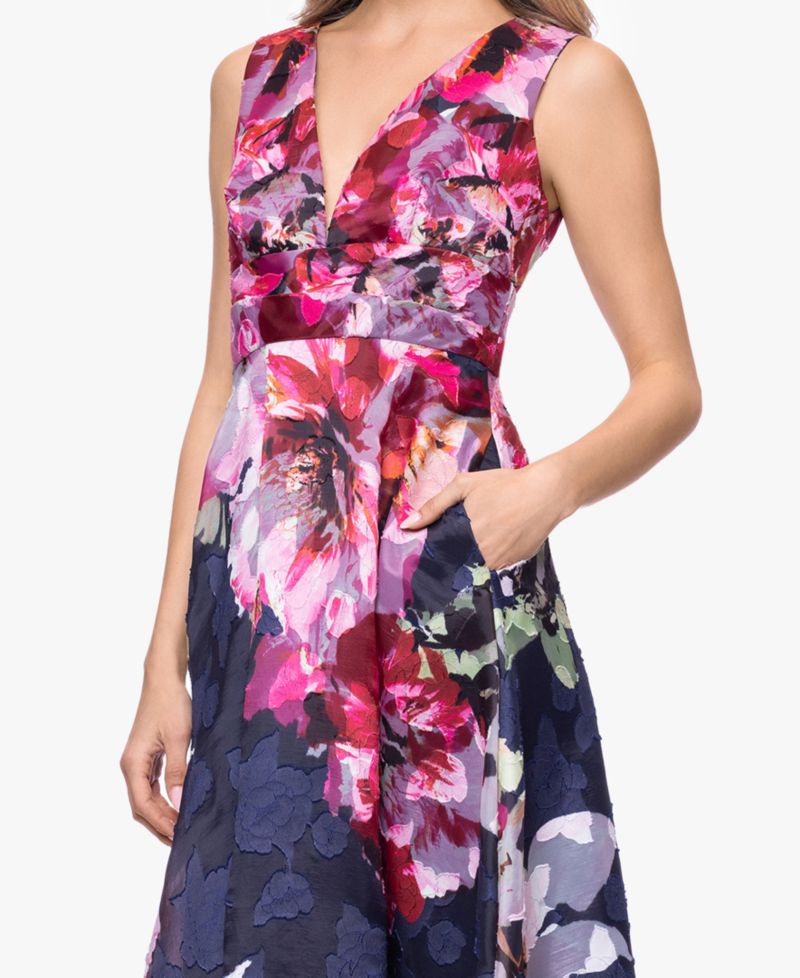 Women's V-Neck Burnout Floral Dress