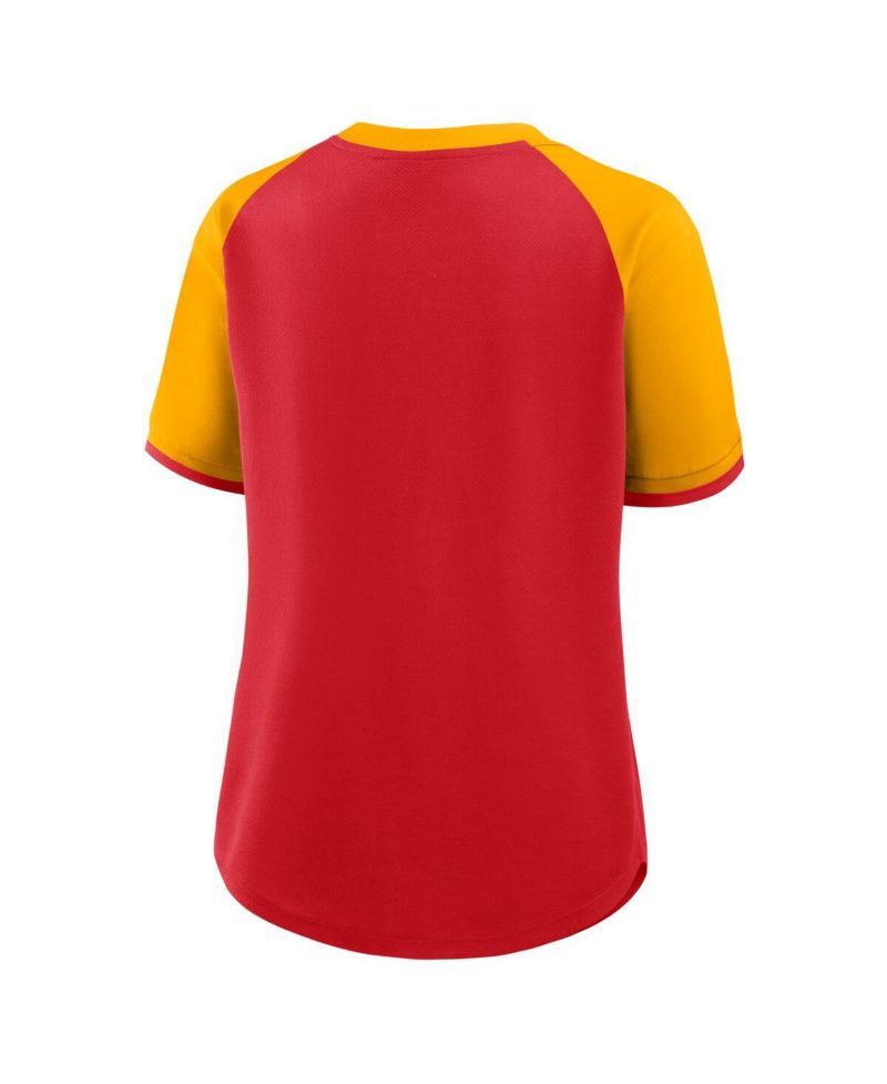 Women's Red/Gold Kansas City Chiefs Height Advantage T-Shirt
