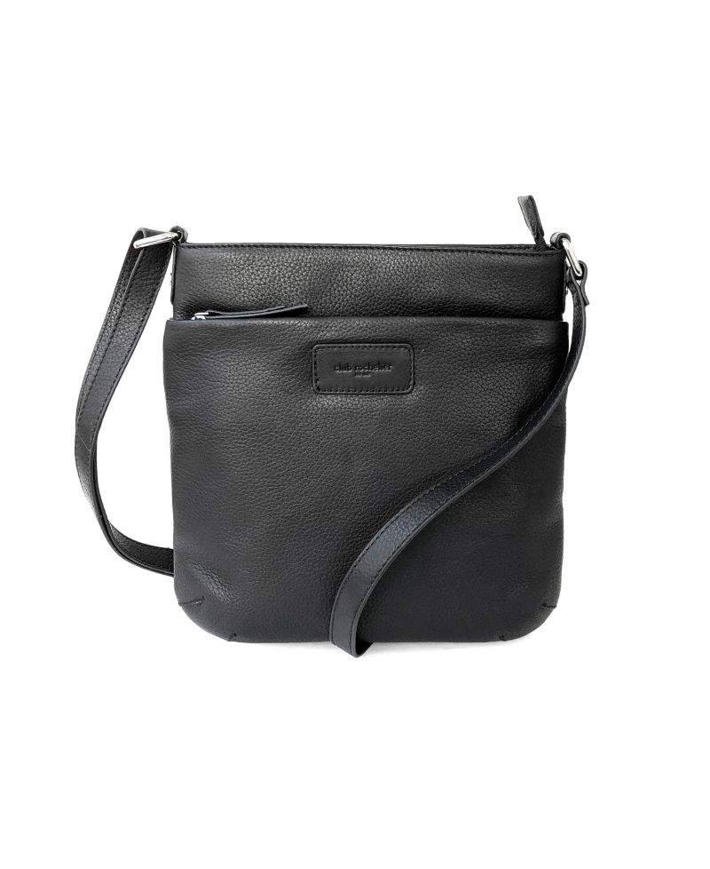 Ladies Leather Top Zipper Crossbody Bag