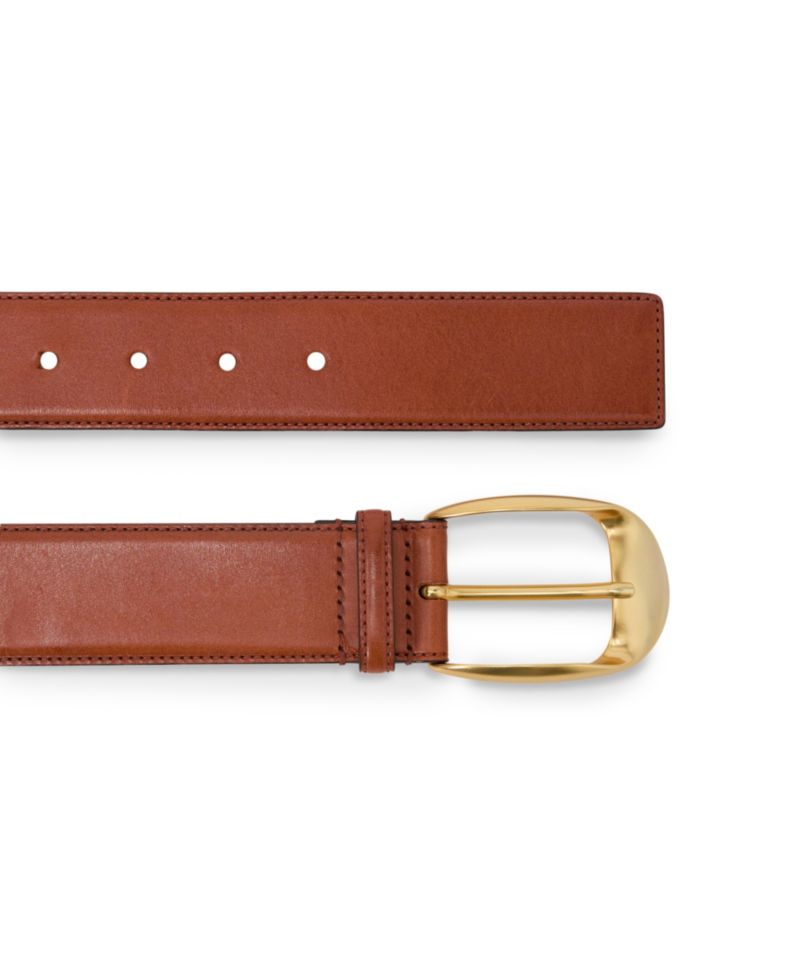 Women's Sammy Leather Round Gold Buckle Belt