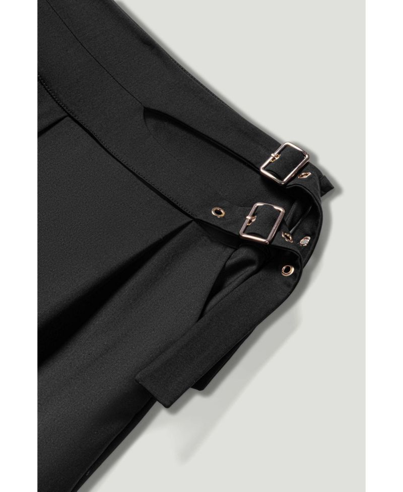 Women's Cut-Out Waist Wide-Leg Pants