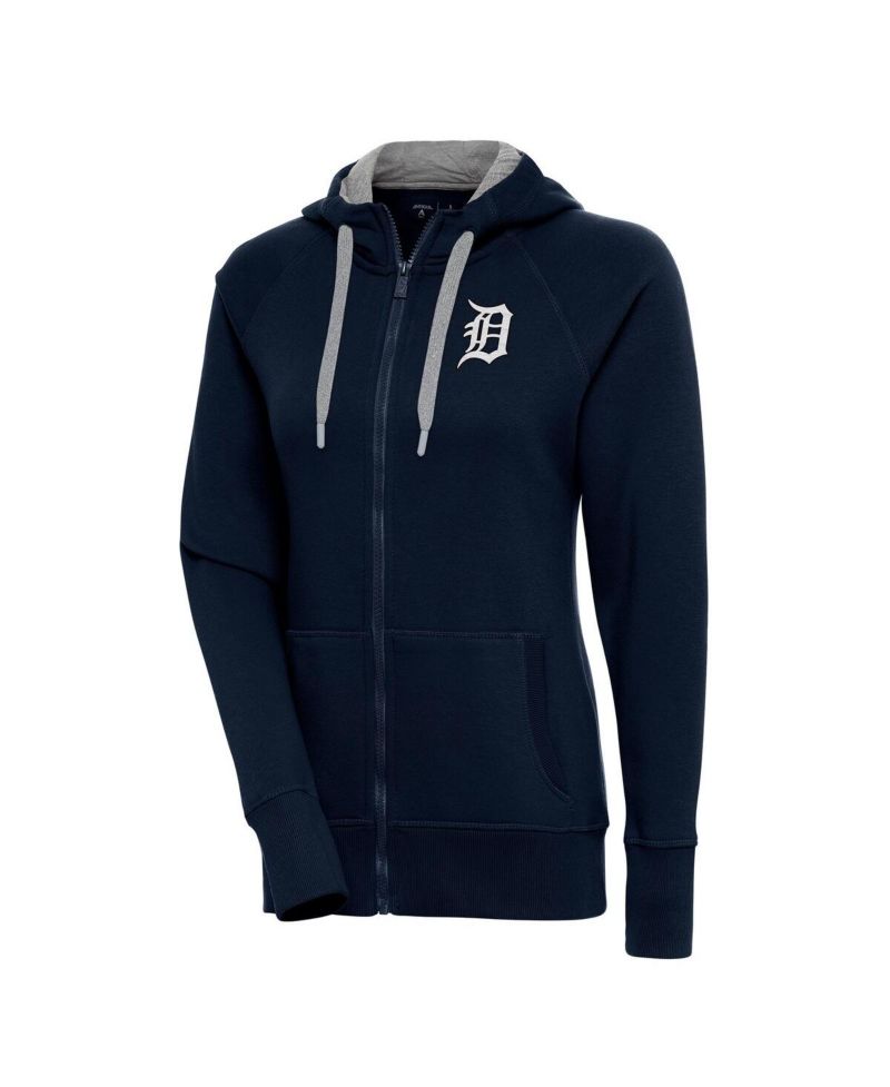 Women's Navy Detroit Tigers Brushed Metallic Victory Full-Zip Hoodie