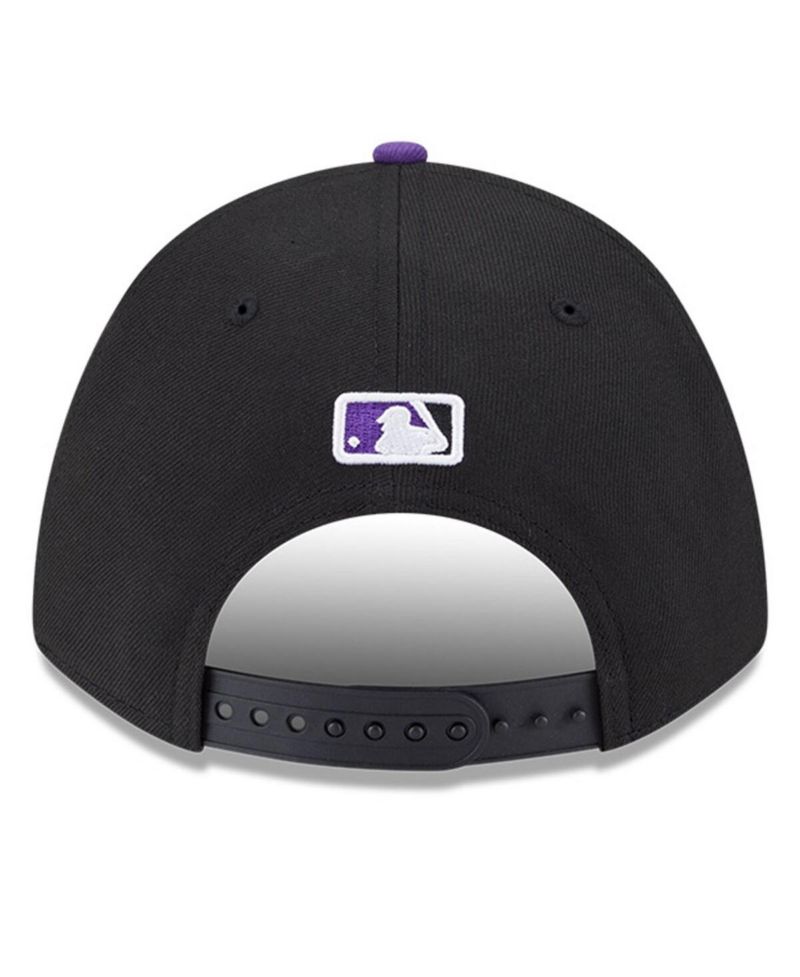 Men's Black Colorado Rockies Player Replica 9FORTY Adjustable Hat