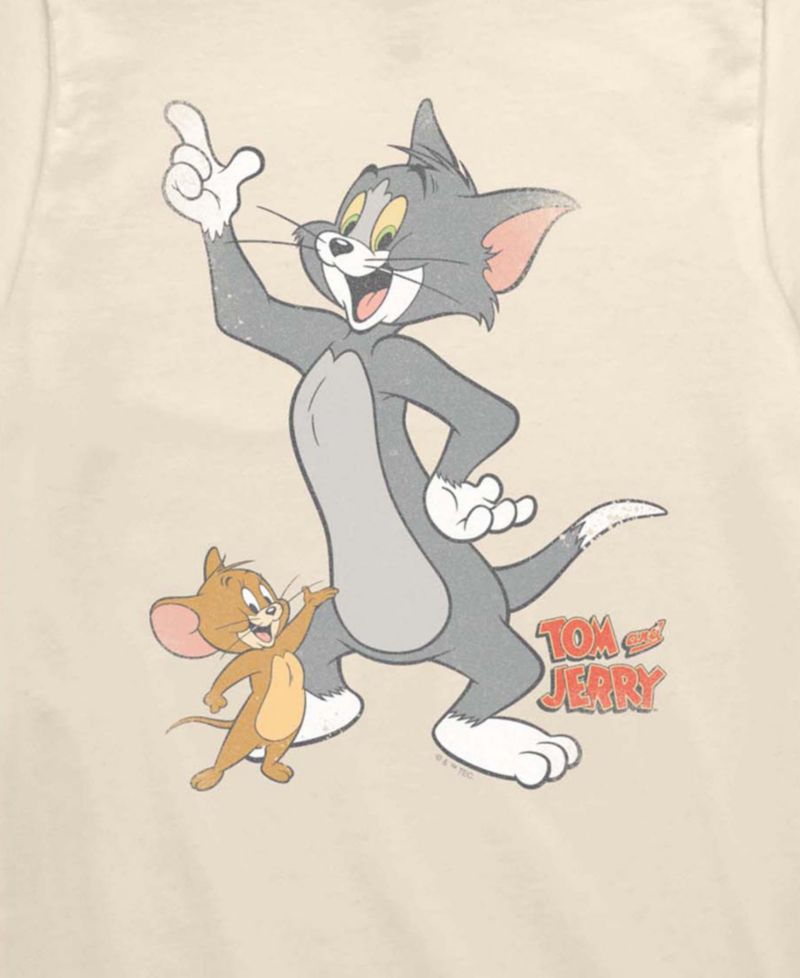 Tom & Jerry Boys' 8-20 Vintage Faded Short-Sleeve Graphic T-Shirt