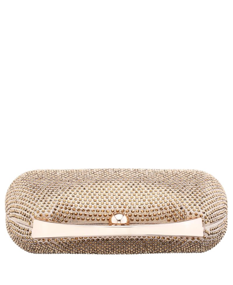 Crystal Minaudiere with Metal Handle