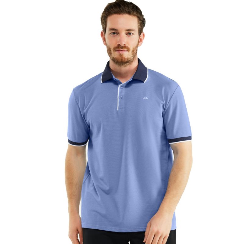 Men's Classic-Fit Cotton-Blend Pique Polo Shirt with Contrast Collar