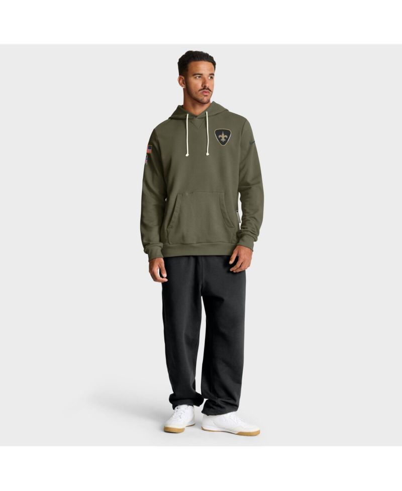 Men's Olive New Orleans Saints 2025 Salute to Service Sideline Standard Issue Dri-FIT Hoodie