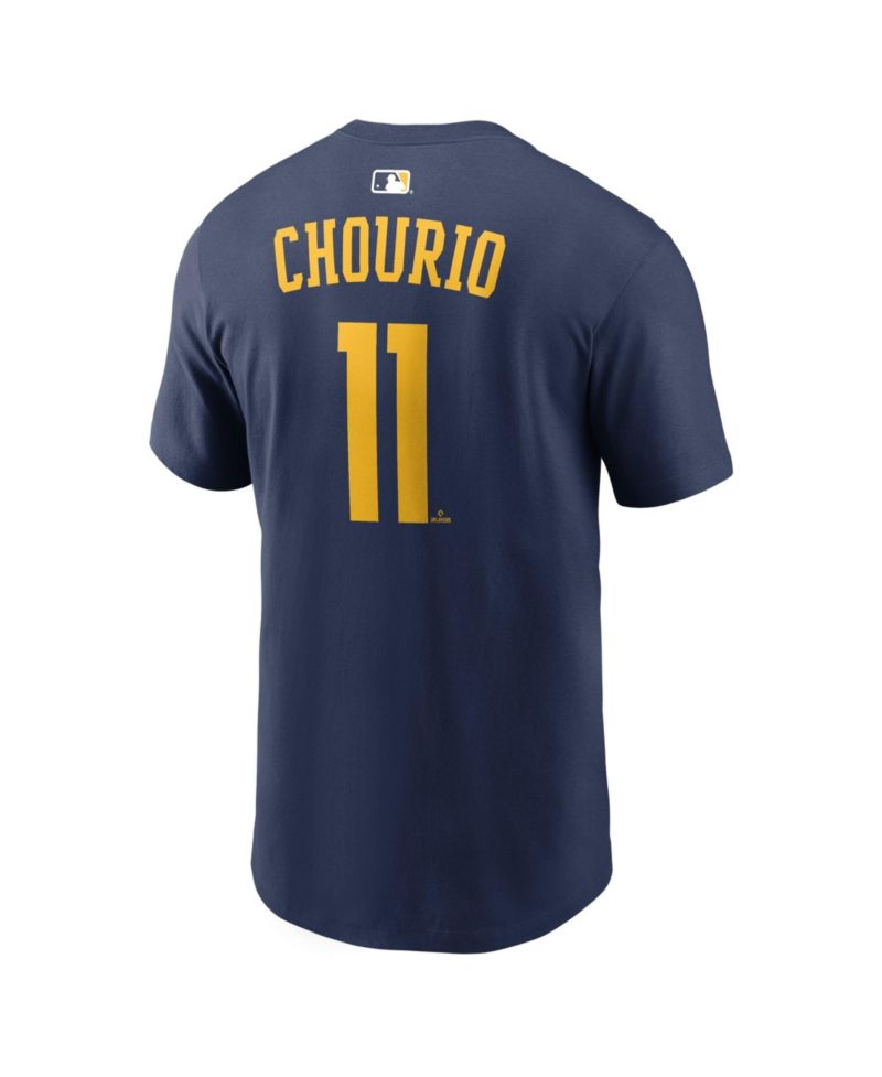 Men's Jackson Chourio Navy Milwaukee Brewers Name Number T-Shirt