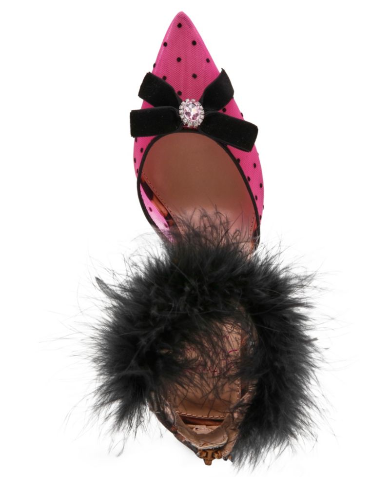 x Paris Hilton Women's Cherie Feathered Slip-On Pumps