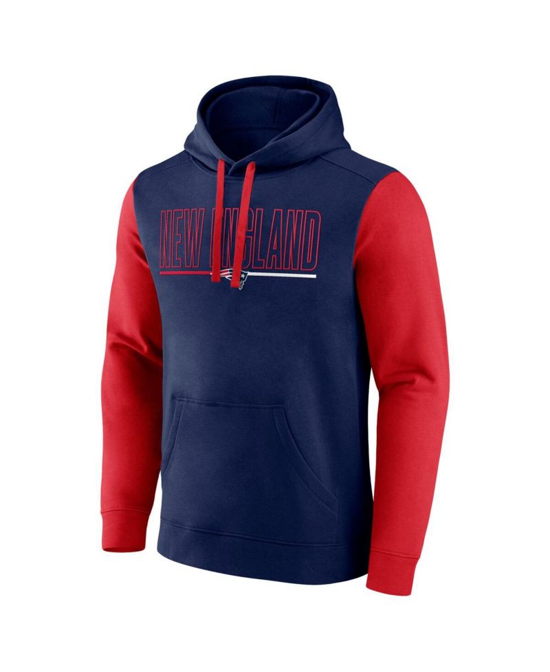 Men's Navy New Orleans Pelicans Outline Color Block Pullover Hoodie