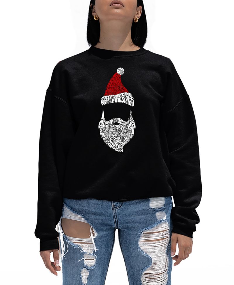 Women's Santa Claus Word Art Crewneck Sweatshirt