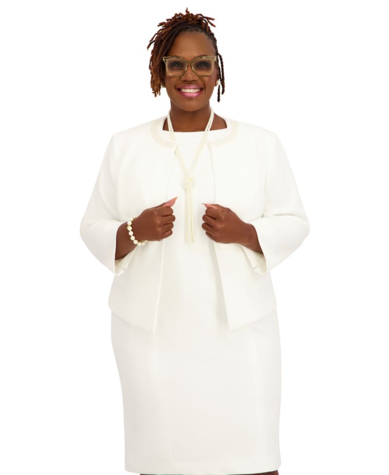 Women's Imitation Pearl Embellished Cardigan, Regular and Plus Size