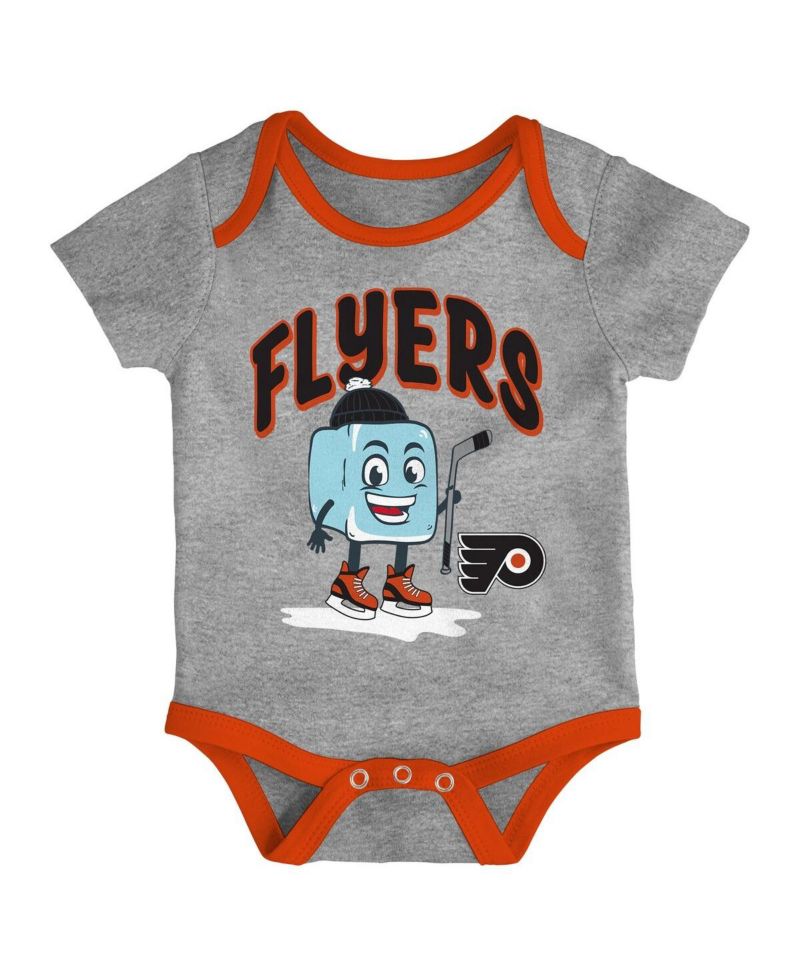 Baby Boys and Girls 3-Pack Philadelphia Flyers Triple Header Bodysuit Set