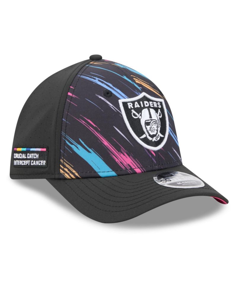 Men's Black Las Vegas Raiders 2026 NFL Cruical Catch 39THIRTY M-Crown Stretch Hat