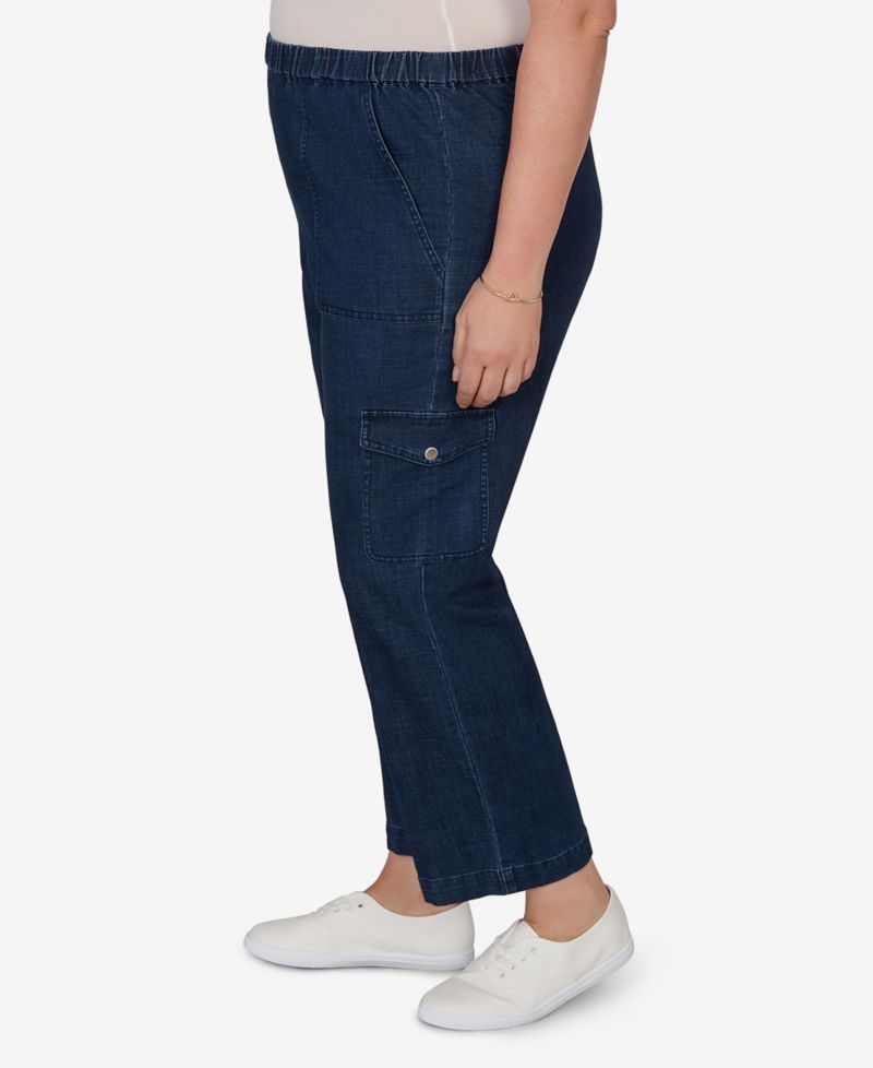 Plus Size Pull-On Cargo Pocket Jeans