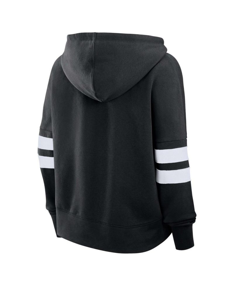 Women's Black Utah Hockey Club Oversized Seize V-Neck Pullover Hoodie