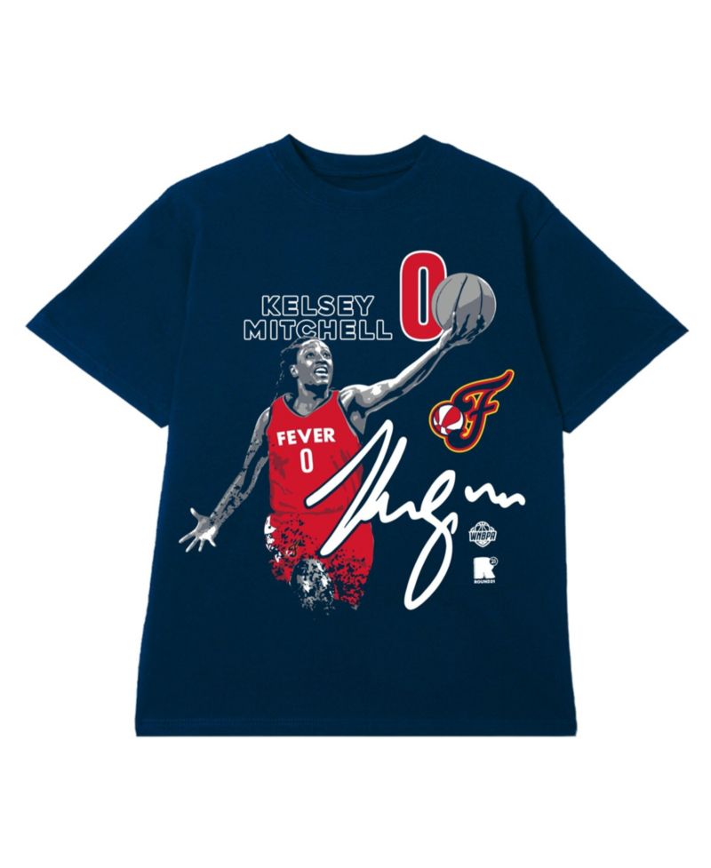 Men's and Women's Kelsey Mitchell Navy Indiana Fever Player Graphic T-Shirt