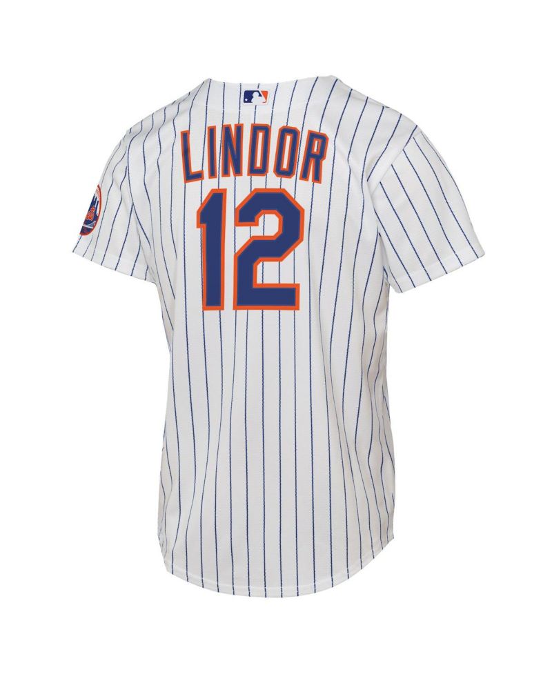 Big Boys and Girls Francisco Lindor White New York Mets Home Stadium Player Jersey