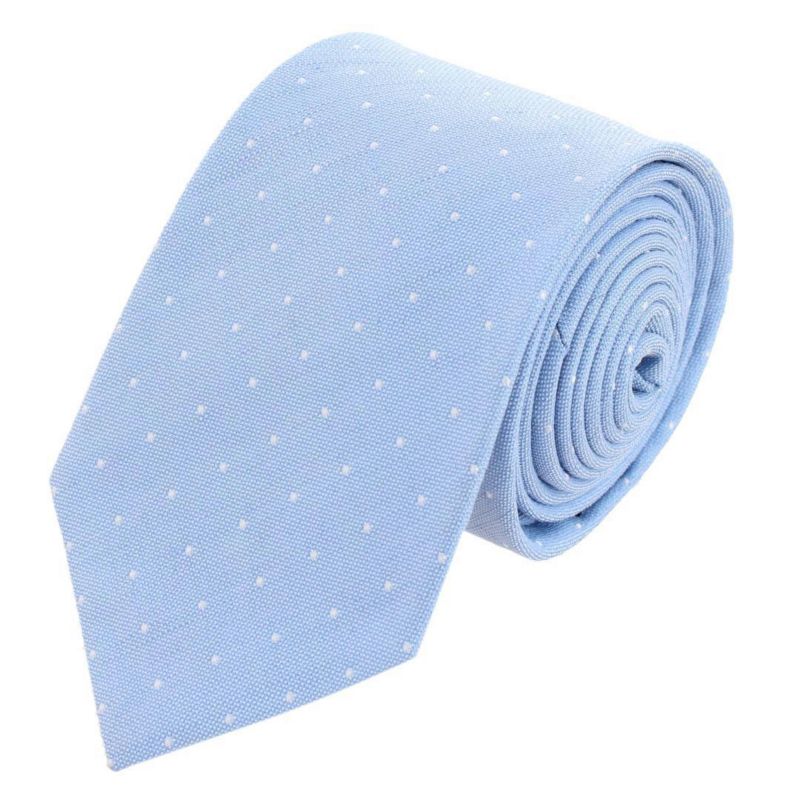 Men's Churchill Chambray Polka Dot Linen Blend Necktie