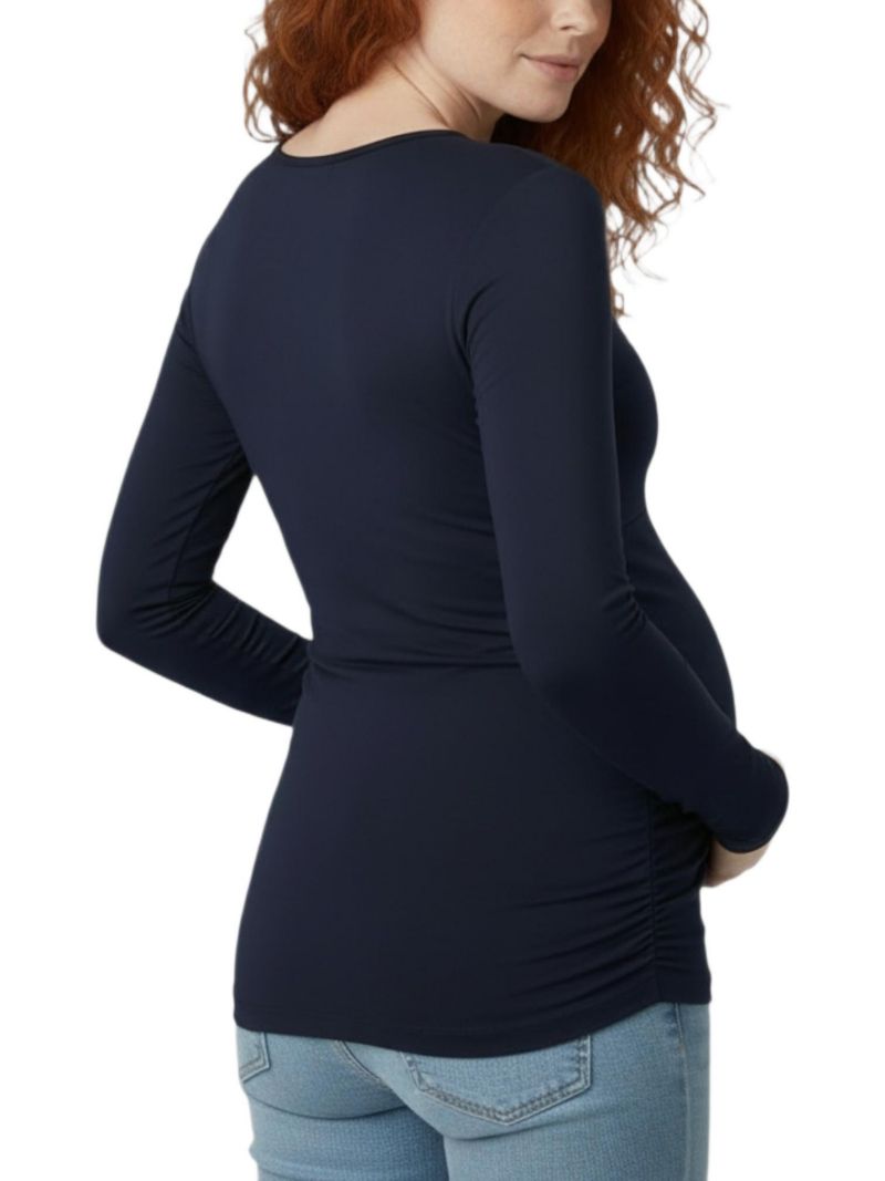 Women's Motherhood Sweetheart Side-Ruched Long Sleeve Tee - Motherhood