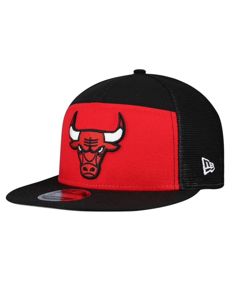 Men's Red/Black Chicago Bulls Outdoor Split Panel 9FIFTY Snapback Hat
