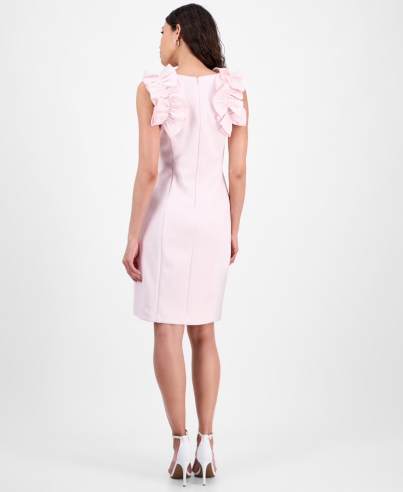Women's Ruffled-Strap Sheath Dress