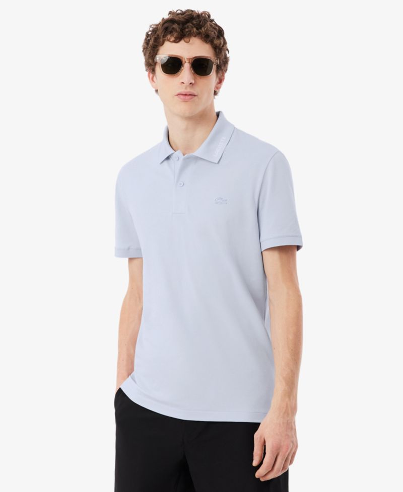 Men's Slim-Fit Jacquard Branded Pique Polo Shirt