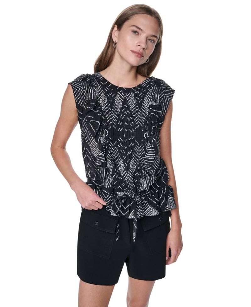 Women's Printed Crewneck Blouse