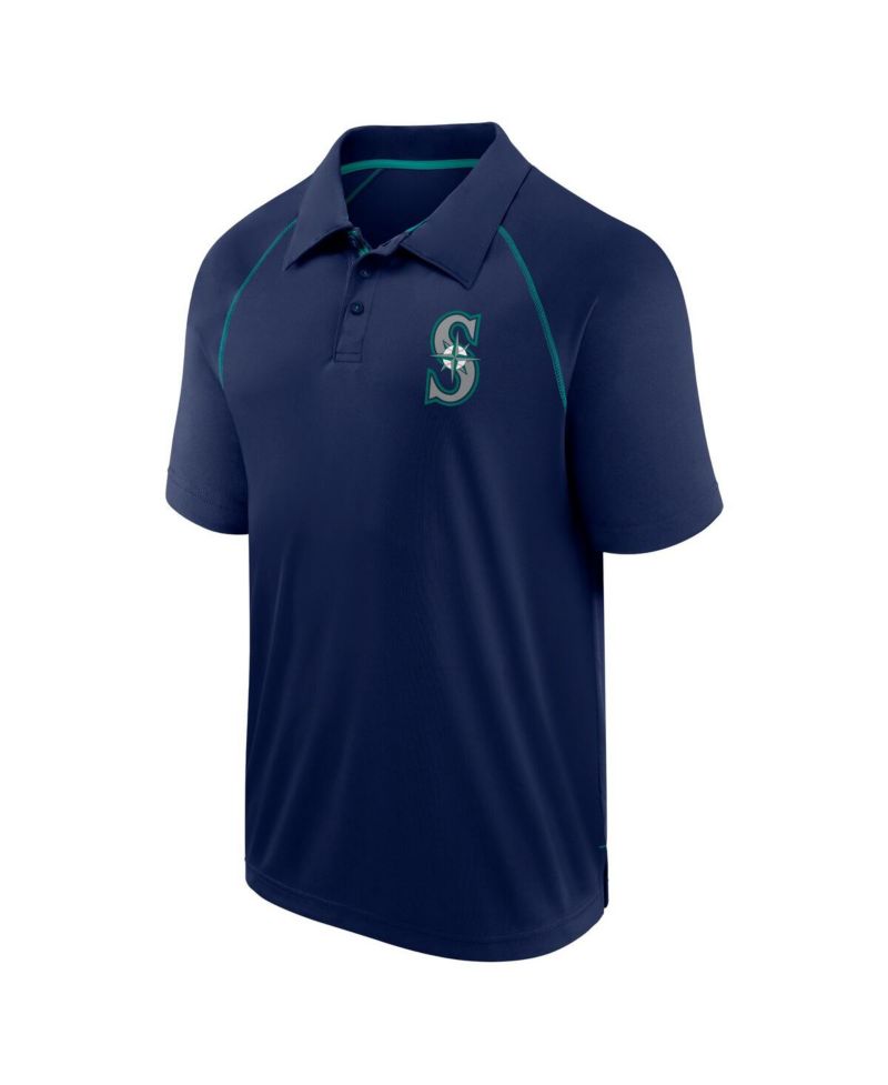Men's Navy Seattle Mariners Strong Alone Raglan Polo