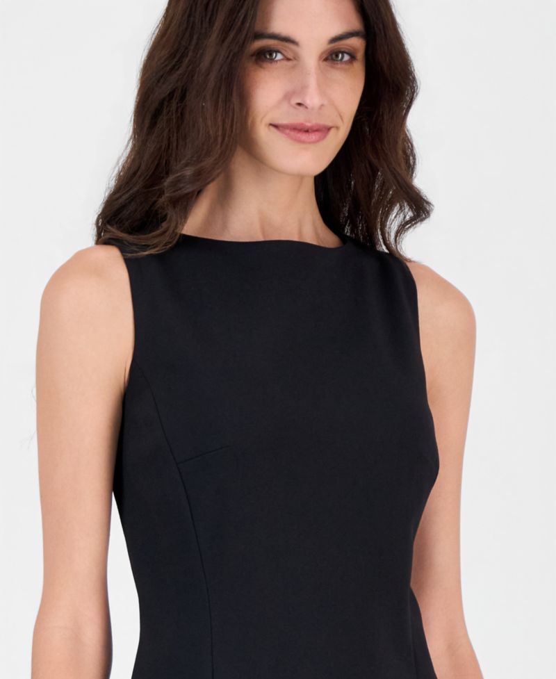 Women's Sleeveless Compression Boat Neck Sheath Dress