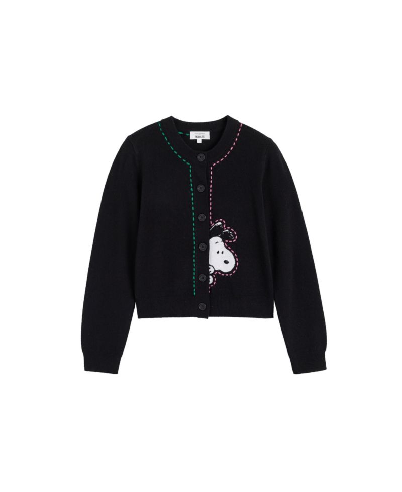 Chinti and Parker Women's Wool-Cashmere Snoopy Peep Cardigan