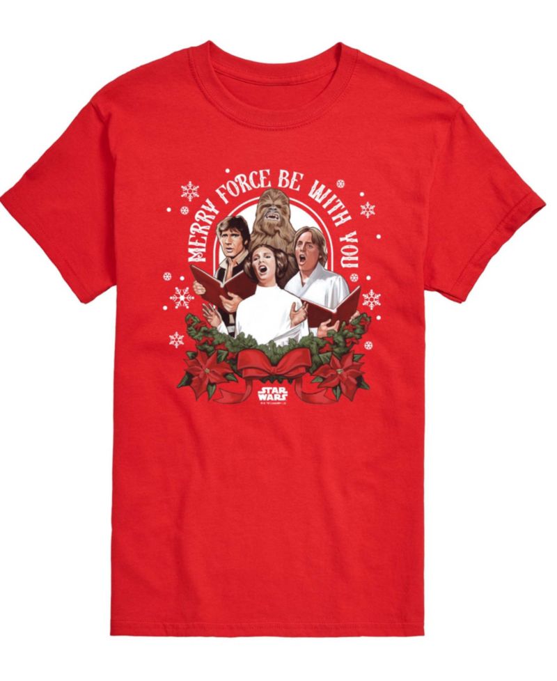 Men's Star Wars Christmas Force Be With You Short-Sleeve Graphic T-Shirt