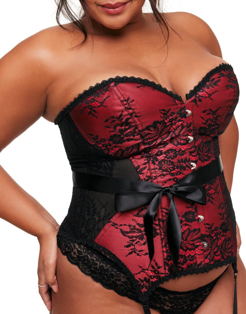 Plus Size Jasmine Boned Strapless Corset & Thong Set
