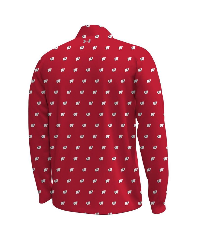 Men's Red Wisconsin Badgers Gameday ArmourFuse Half-Zip Jacket