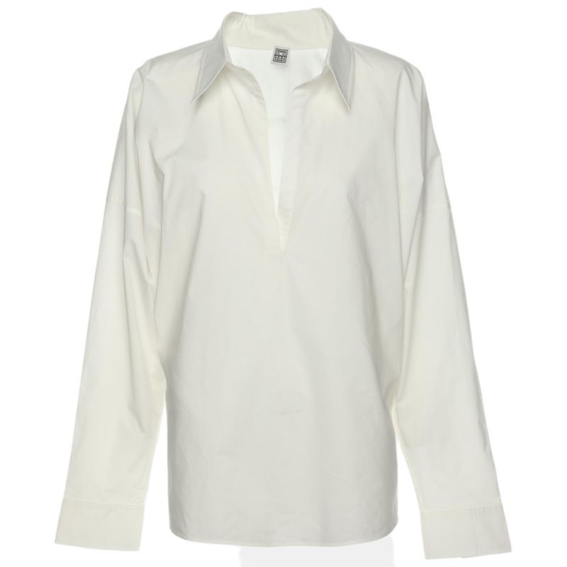 Women's White Cotton Poplin Shirt