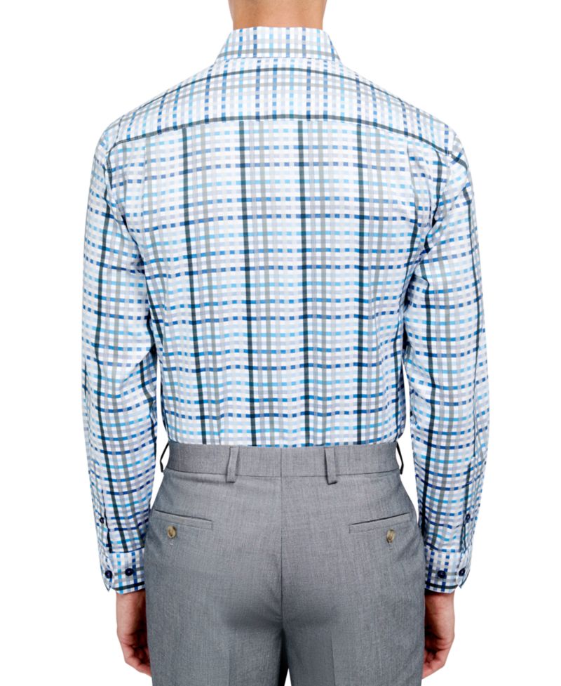 Men's Regular-Fit Dobby Plaid Dress Shirt