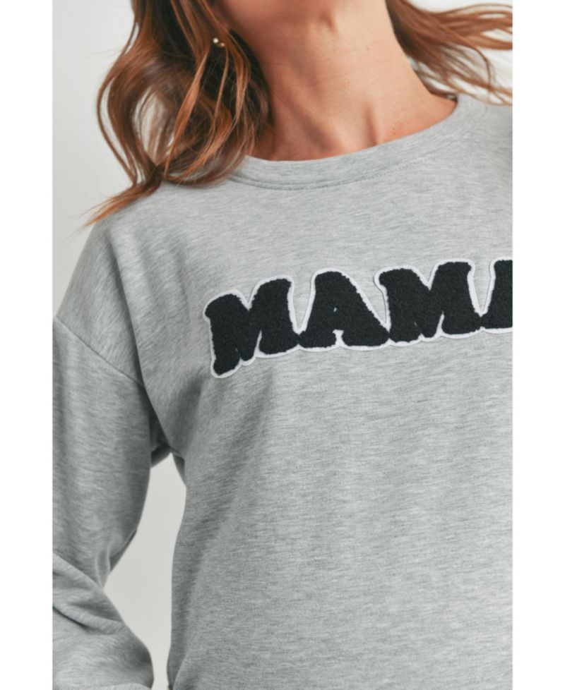 Maternity Graphic Mama Crew Neck Nursing Sweatshirt