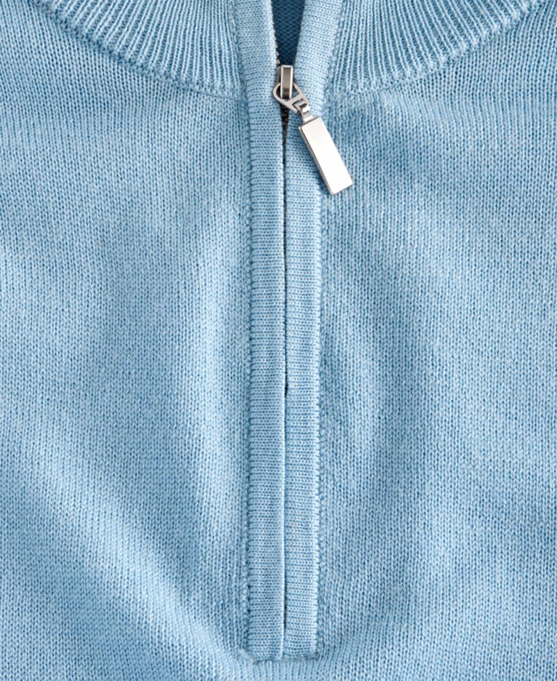 Men's Merino Wool Quarter-Zip Mock-Neck Sweater